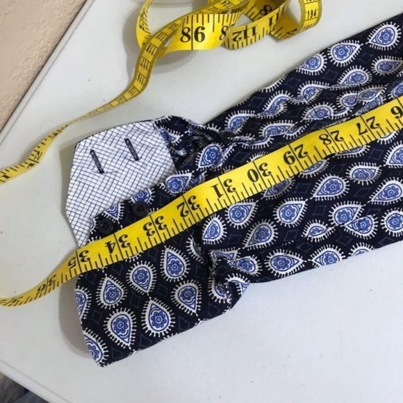 Thomas Dean Blue Men's Large Paisley Print Shirt - Picture 5 of 7